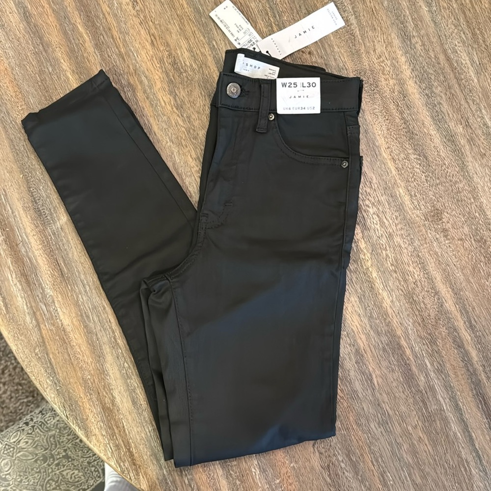 Top shop Nordstrom wax denim jeans size 25